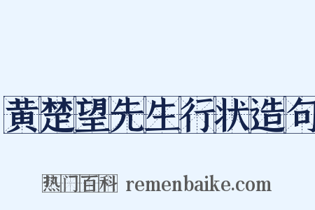 黄楚望先生行状造句是什么意思的图片